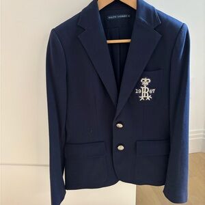 Ralph Lauren Navy Blazer with Embroidered Crest